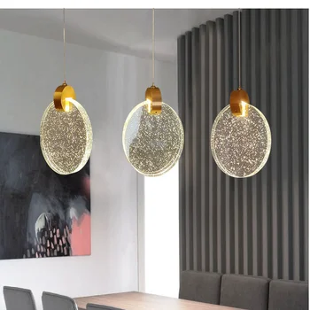 Модерен кристална окачен лампа Творчески окачен лампа с една глава за Бара, Кухня, Трапезария с led вътрешно осветление