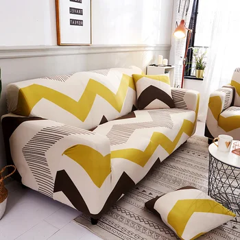 Проста геометрична линия Калъф за дивана в хола, Еластичен калъф за ъглов диван, калъф за стол, 1/2/3/4 места, пыленепроницаемый и стираемый в колата