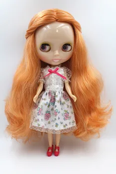 Кукла Blygirl Оранжево-бял смесен цвят на косата Blyth на Куклата 30 см тялото 1/6 Мода Може да се възстанови грим Мода кукла Бяла кожа