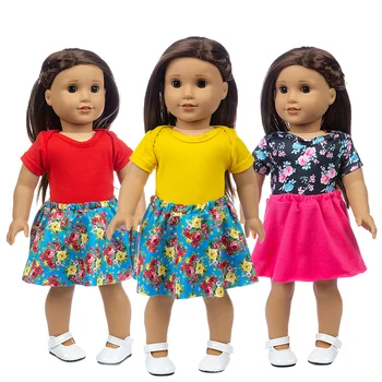 2020 Нов костюм от две части, подходящ за кукли-американки, 18-инчовата кукла, подарък за Коледа за момиче (продава се само дрехи)