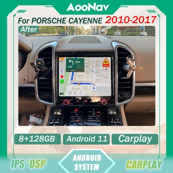 колата Android 11 Кола Стерео За PORSCHE CAYENNE 2010-2017 Радио Авто Мултимедиен Плейър GPS Навигация Авто Стерео Carplay 2DIN
