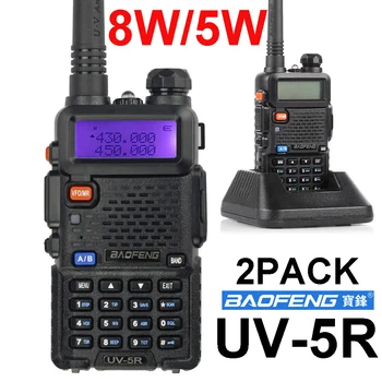 4 бр./лот, 5 Вата/8 W, 5 цвята, Преносима радиостанция Baofeng UV-5R, led дисплей, двойна лента двупосочен радио, Оригинален Baofeng uv5r