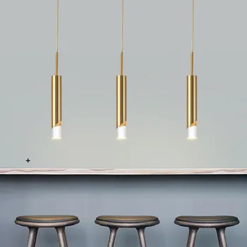 Трапезария Кухня Висящи Лампи Дълъг Цилиндър Димиране на LED Окачен Лампа, Магазин за Кафе Бар Хотел Украса Осветление Лампа