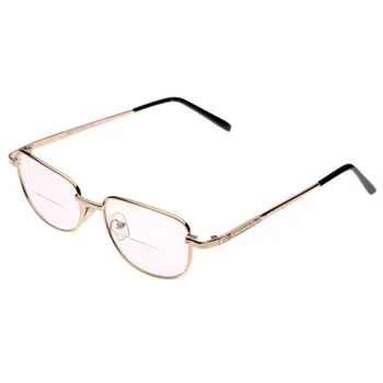 Старинни Златни Метални Бифокални Очила За Четене С Пълна Рамки За Четене на мъжете и жените +100 +150 +2 +250 +3