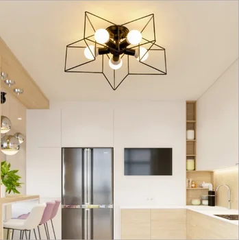 Скандинавски минималистичен пятиконечный звезден тавана лампа Селска ресторант осветление Творчески led лампа за спалня и детска стая светлина