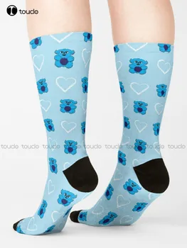 Beebo Обича You Сини Чорапи, Чехли Чорапи За Мъже Персонализирани Потребителски Унисекс За Възрастни, Тийнейджъри На Младежки Чорапи Harajuku 360 ° Цифрови Разпечатки