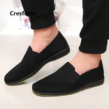 Cresfimix/ Мъжки Модни Удобна тъканта, обувки без шнур, Мъжки Ежедневни Висококачествени обувки, Стръмни черни Обувки Mannelijke Schoenen C3425