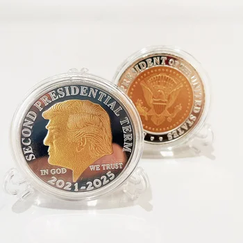 2021-2025 президентските Избори в САЩ Тръмп Златна два цвята Възпоменателна Монета Предизвикателство Монети Колекционерски монети #11